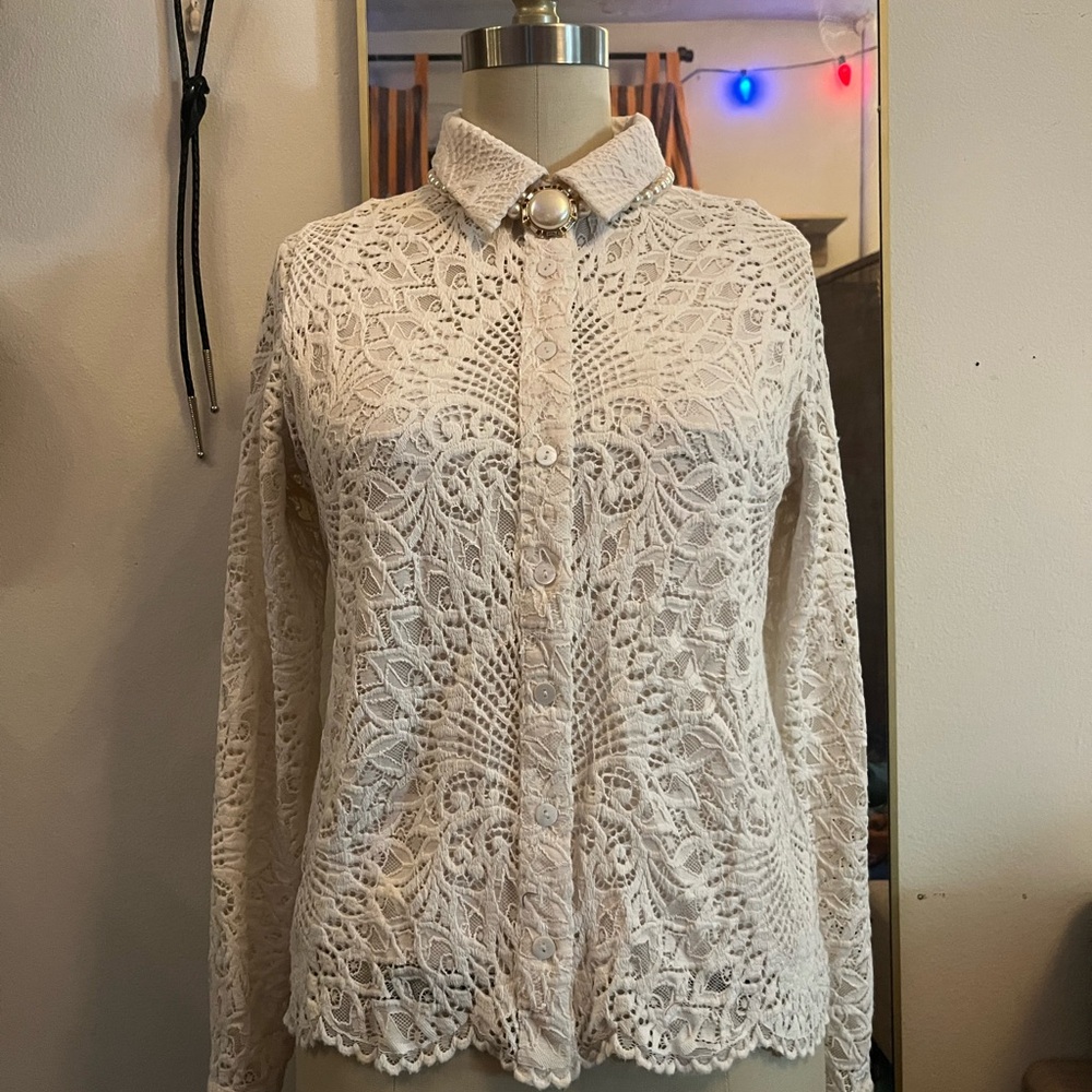 White Lace button down Johnny was